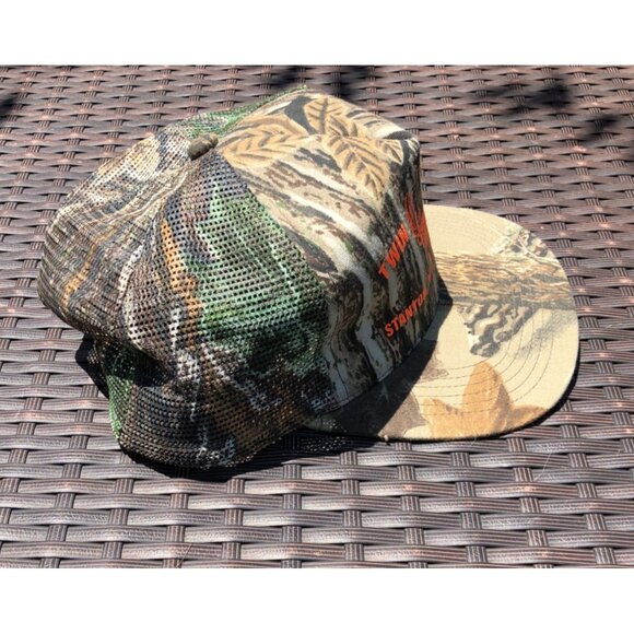 Mesh Trucker Hat Camo Mesh Twin Ponds Logo Stamped Address Adj Hunting Theme - Picture 3 of 7